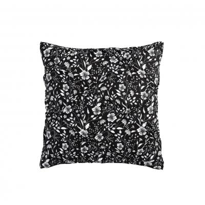 Platinum Leisel Black Printed European Pillowcase With Textured Detail | 65x65cm | Black